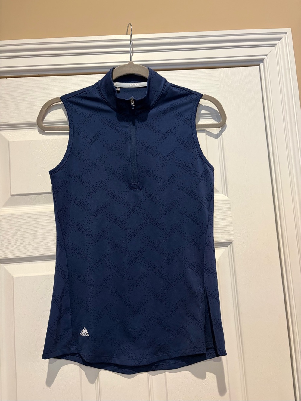 adidas Navy Sleeveless Zip-Up Performance Tank
